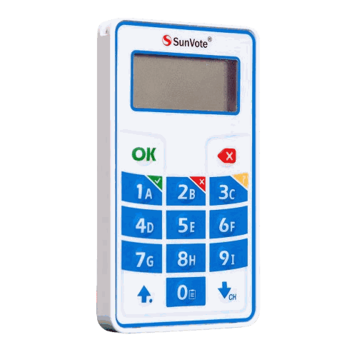 Control inalámbrico SunVote numerado para votación en asamblea presencial