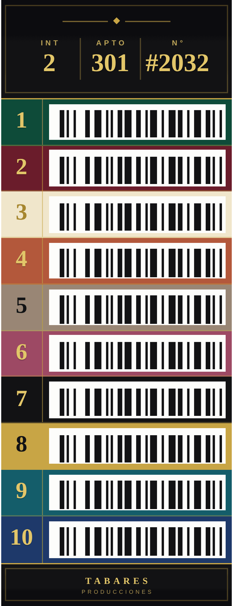 Tarjetón impreso Tabares Producciones para votación en asamblea presencial
